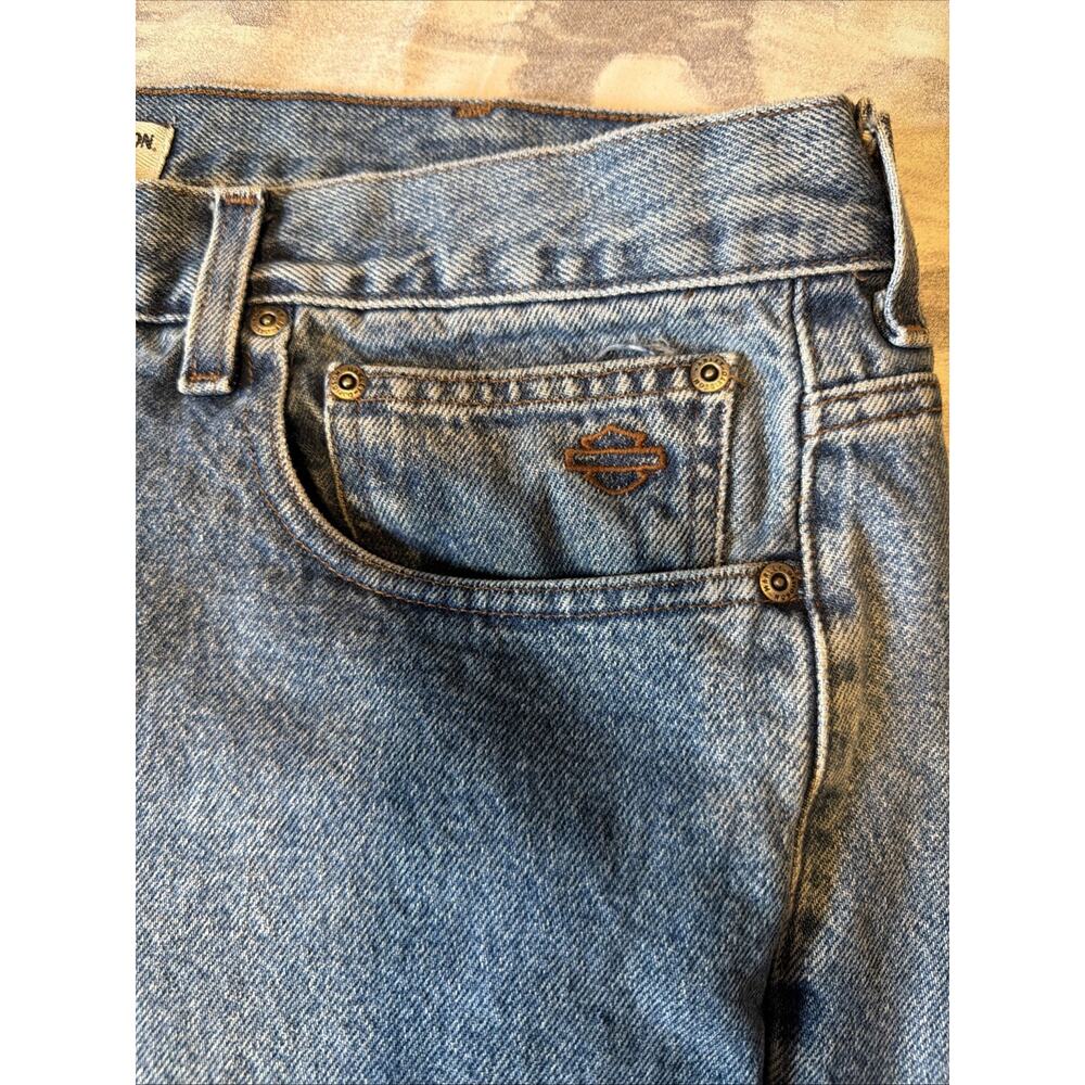 Harley Davidson Jeans Men’s 44 x 30 Relaxed Fit Black Label Straight Leg Denim - Picture 8 of 9